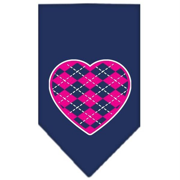 Unconditional Love Argyle Heart Pink Screen Print Bandana Navy Blue large UN797502